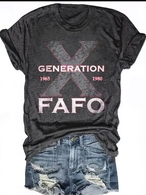 Ladies short sleeve FAFO Gen X Tshirt